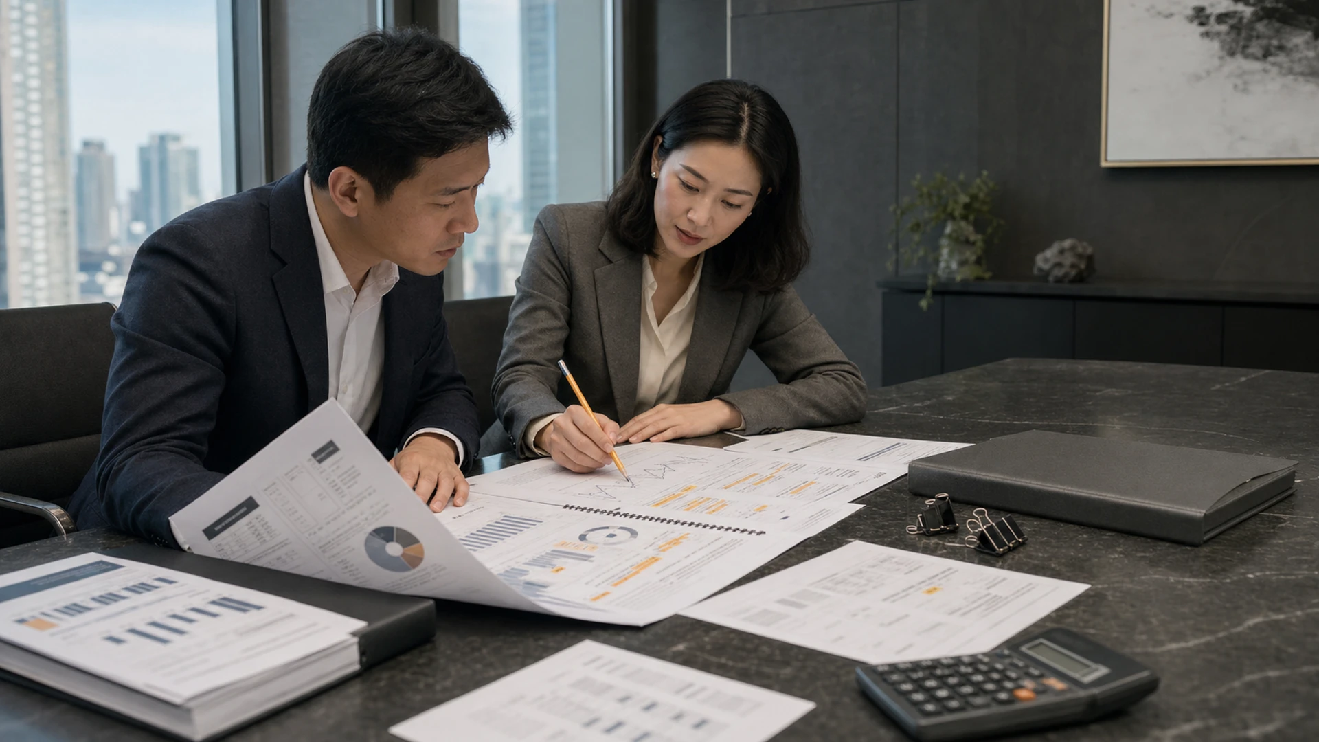 分析人员审核业务报告并标记关键趋势