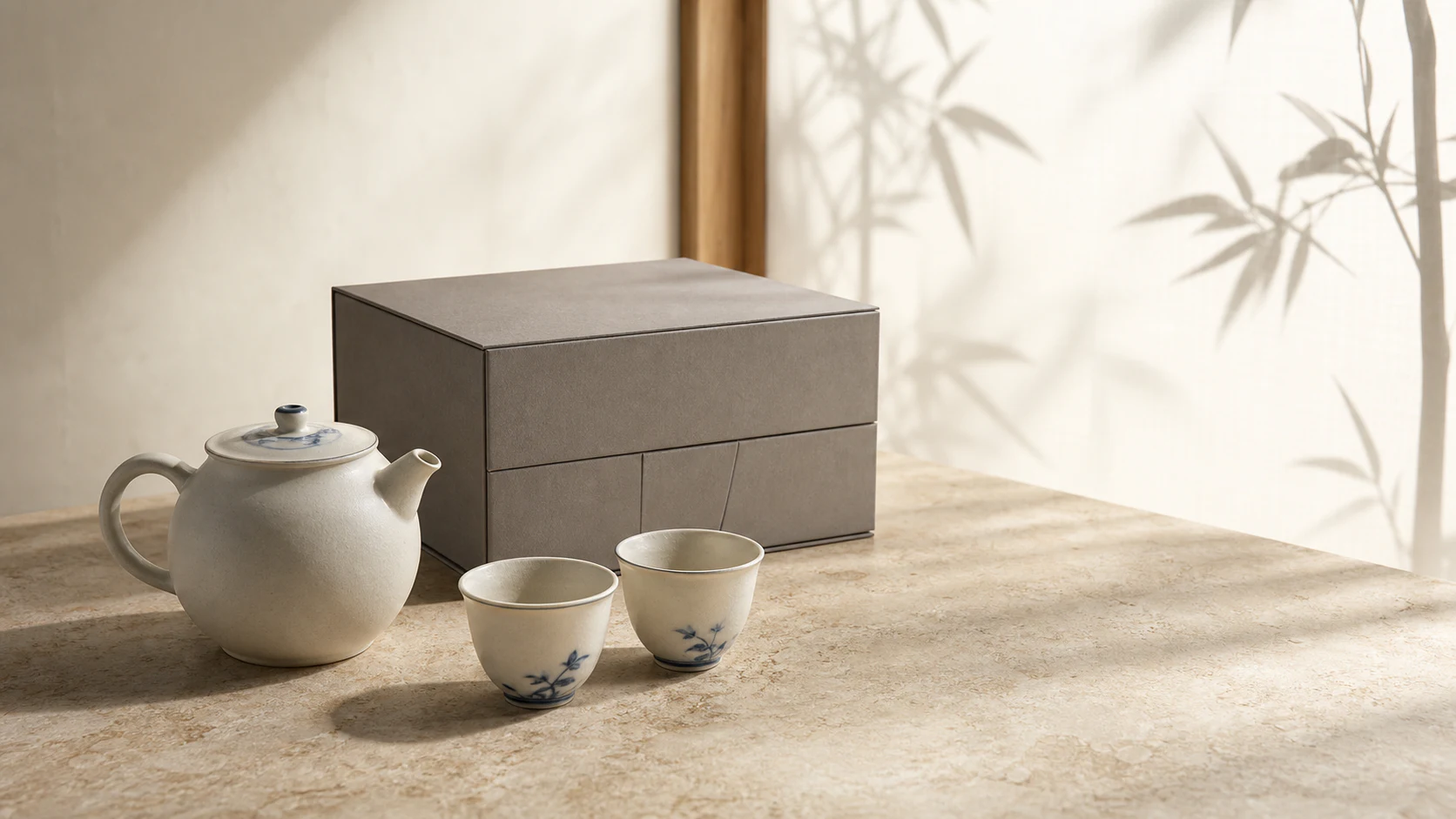 茶具静物参考图延展为环绕商业镜头的参考图生视频示意